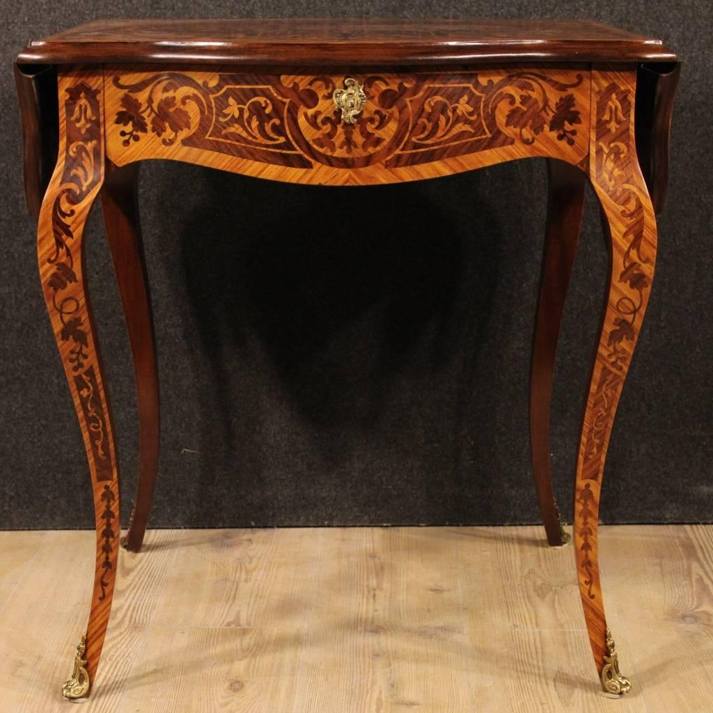 Bronze 20th Century Small French Inlaid Writing Desk