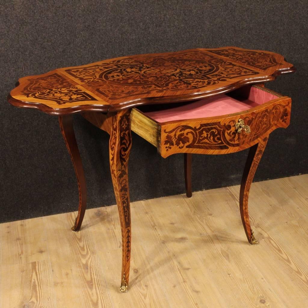 20th Century Small French Inlaid Writing Desk 3
