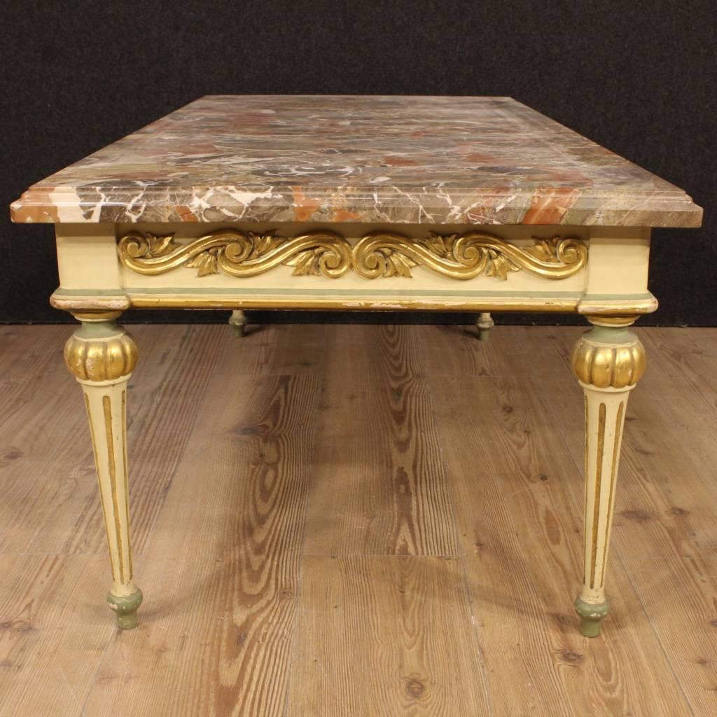 20th Century Italian Coffee Table with Marble Top 1