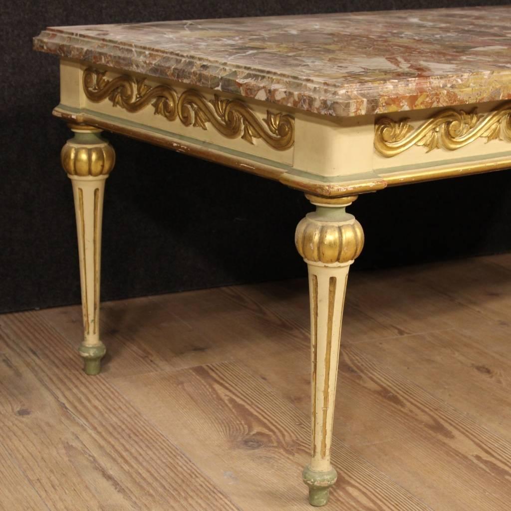 20th Century Italian Coffee Table with Marble Top 4