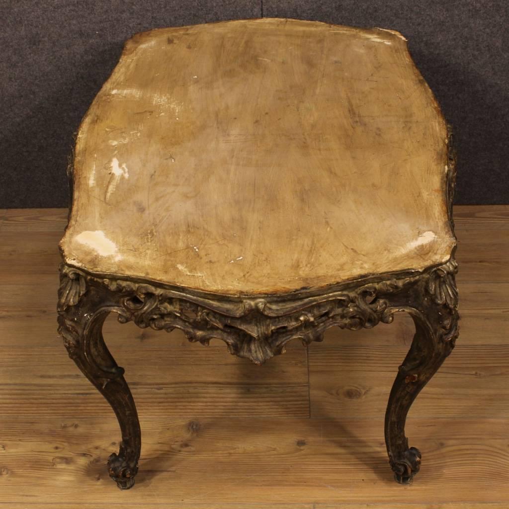 20th Century French Lacquered Coffee Table with Marble Top 7