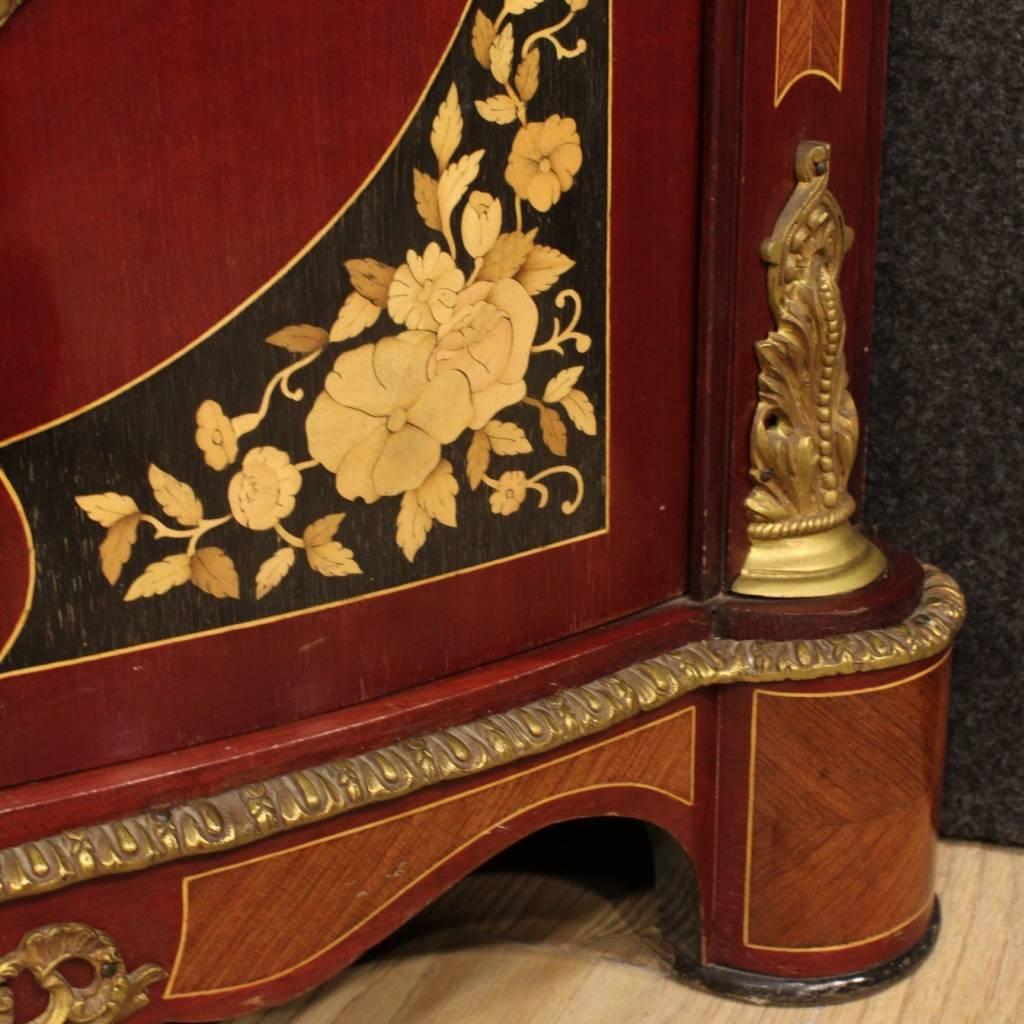 20th Century French Inlaid Corner Cupboard with Marble Top 1