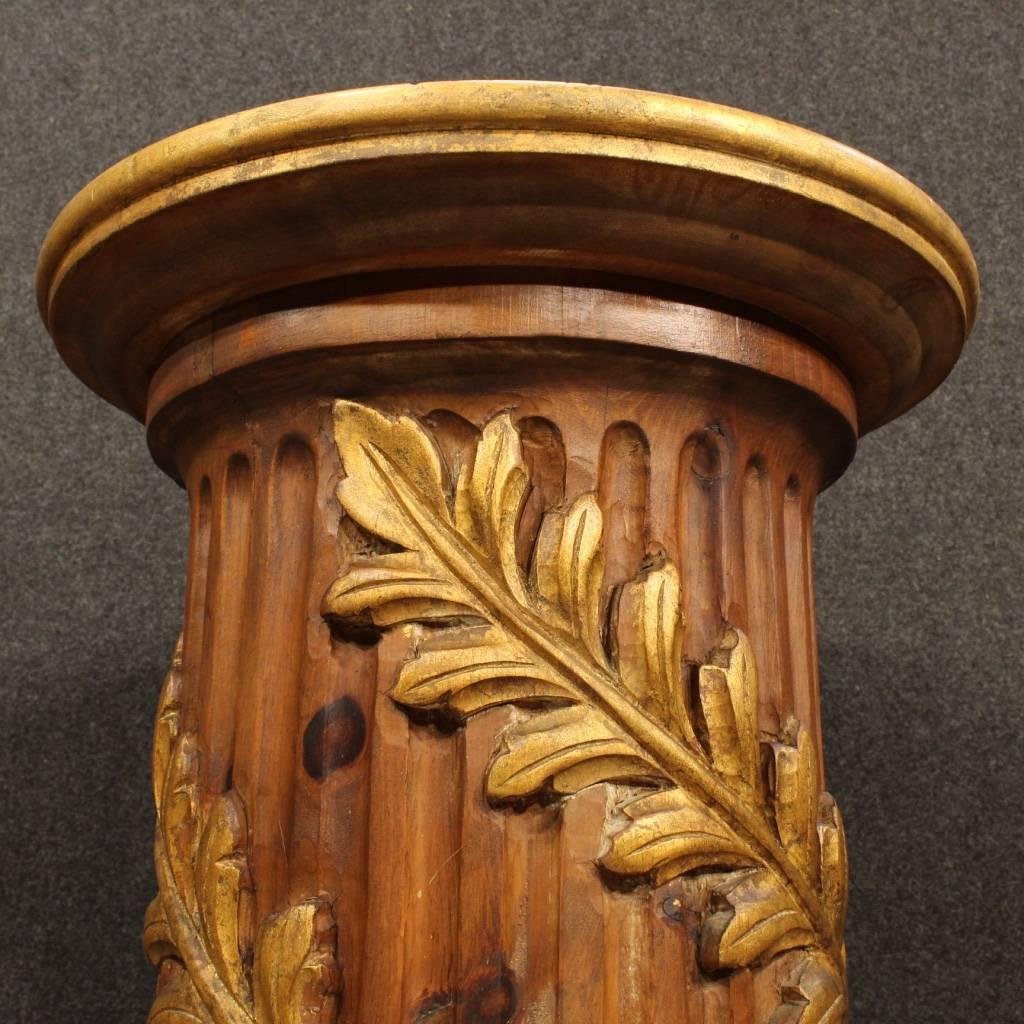 20th Century Italian Lacquered and Gilt Column In Good Condition In Vicoforte, Piedmont
