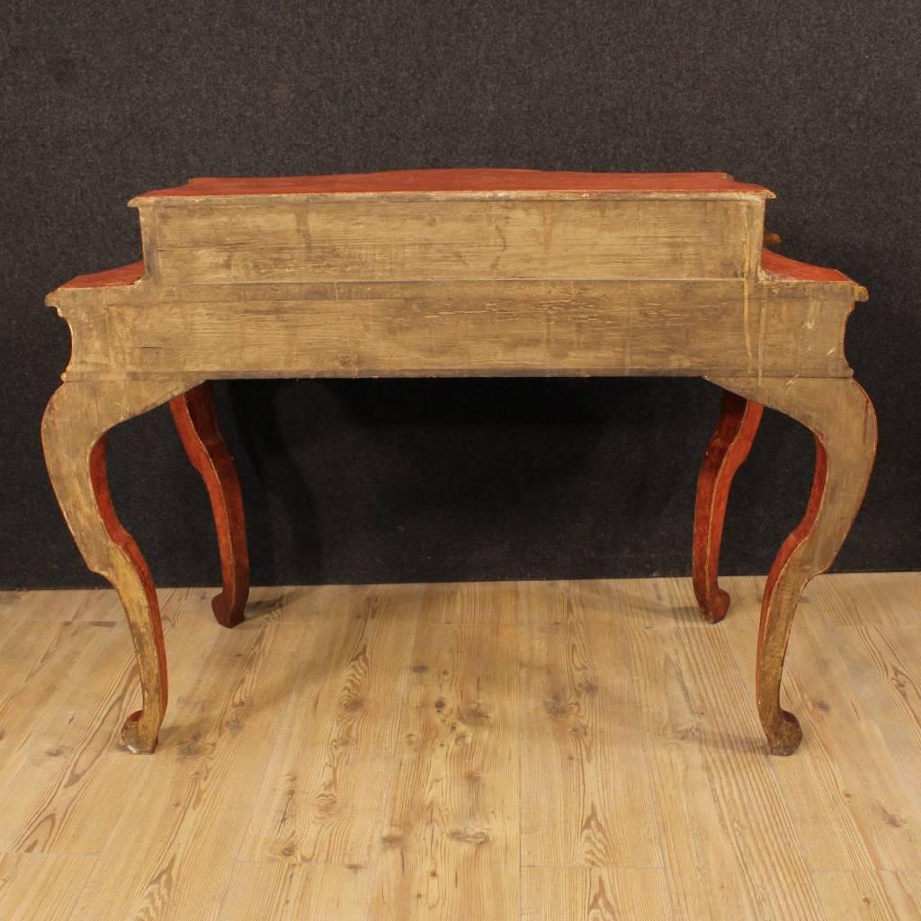 20th Century Spanish Lacquered and Gilded Writing Desk 5
