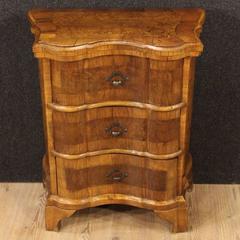 20th Century Italian Nightstand in Walnut and Burl