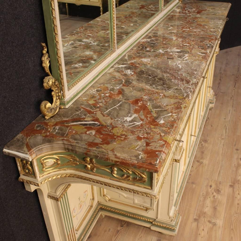 20th Century Italian Lacquered Sideboard with Mirror 2
