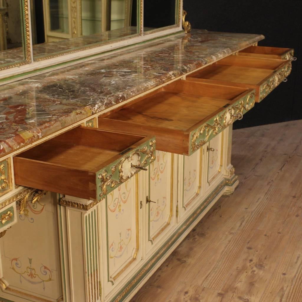 20th Century Italian Lacquered Sideboard with Mirror 4