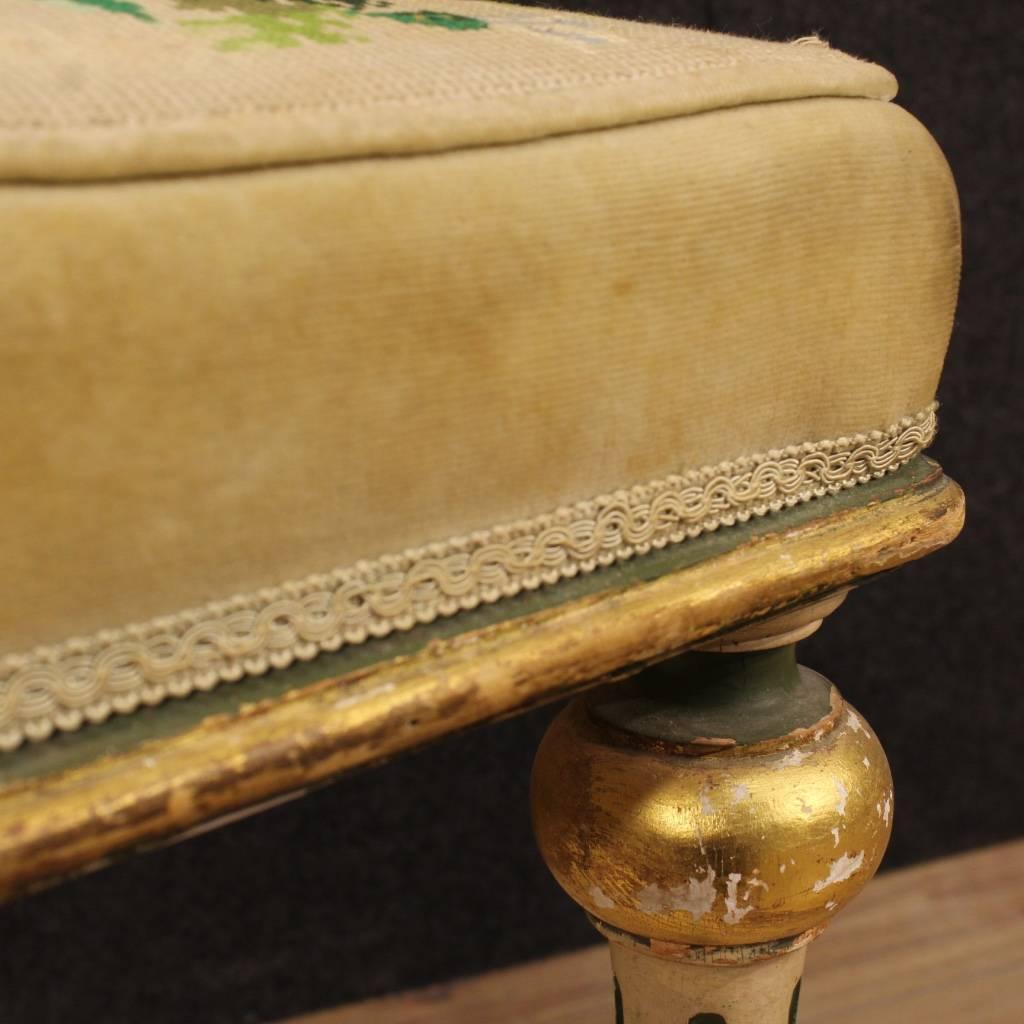 20th Century Pair of Italian Lacquered and Gold Footstools 1