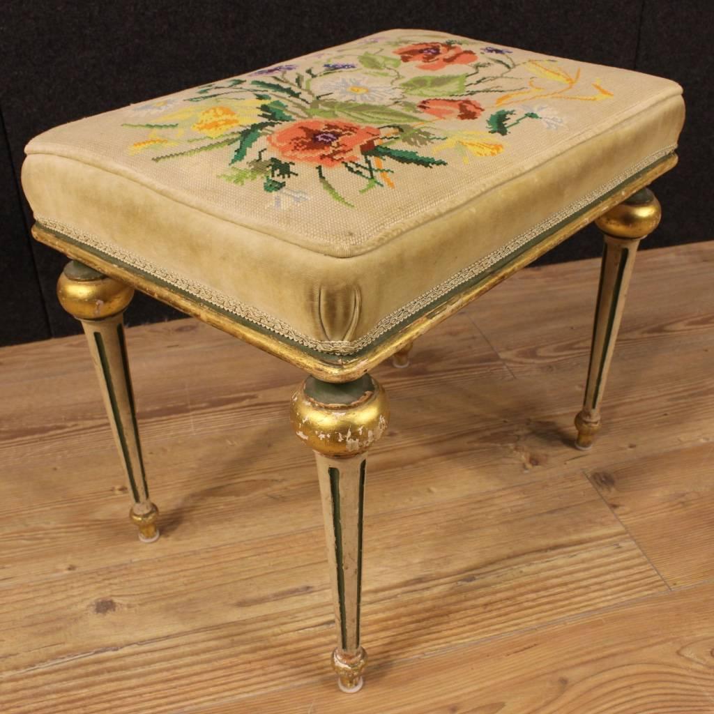 20th Century Pair of Italian Lacquered and Gold Footstools 3