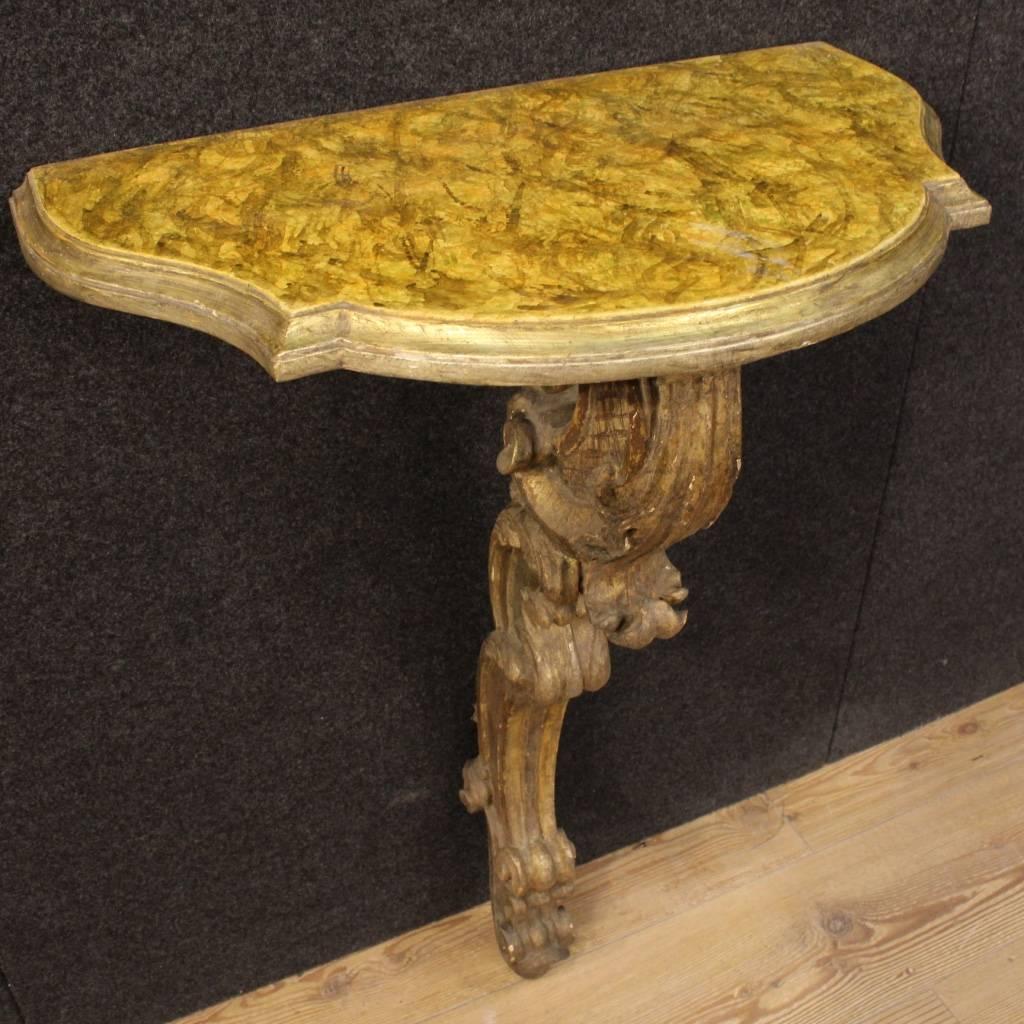 20th Century Italian Lacquered and Gilt Console Table 3
