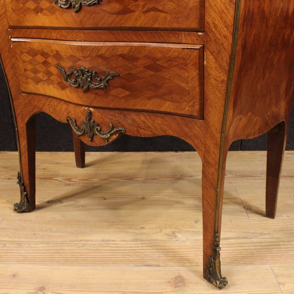 Bronze 20th Century French Small Dresser with Marble Top