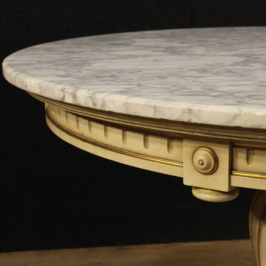 Marble 20th Century French Lacquered and Gilt Table