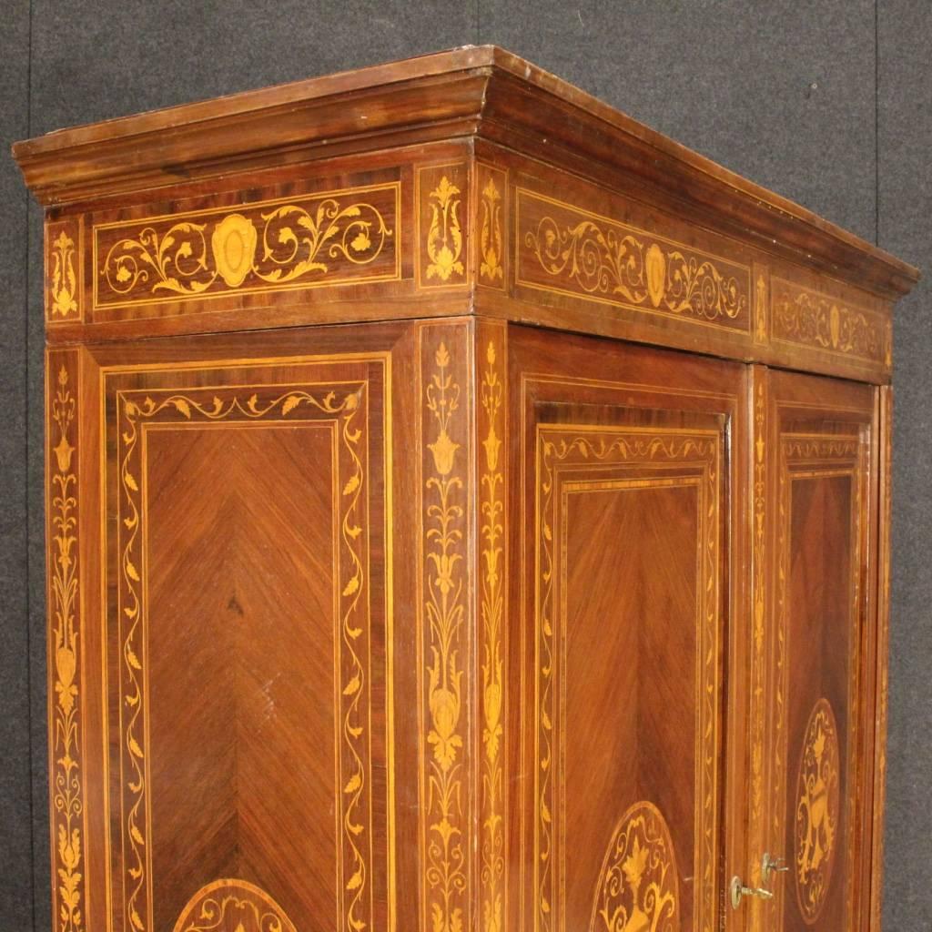 20th Century Italian Inlaid Wardrobe in Louis XVI Style 1