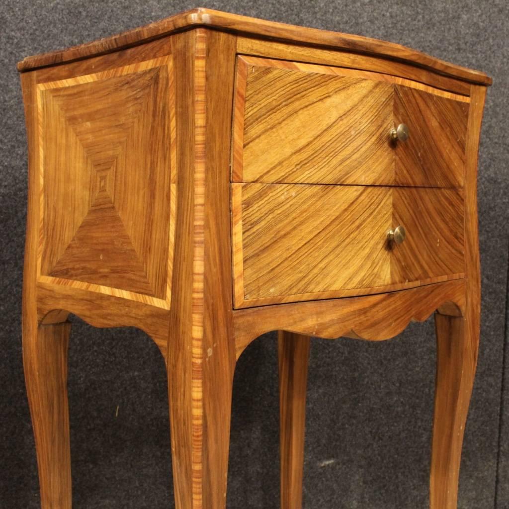 20th Century Pair of French Inlaid Bedside Table  3