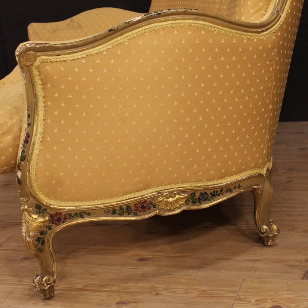 20th Century Venetian Lacquered and Gilt Sofa  In Good Condition In Vicoforte, Piedmont
