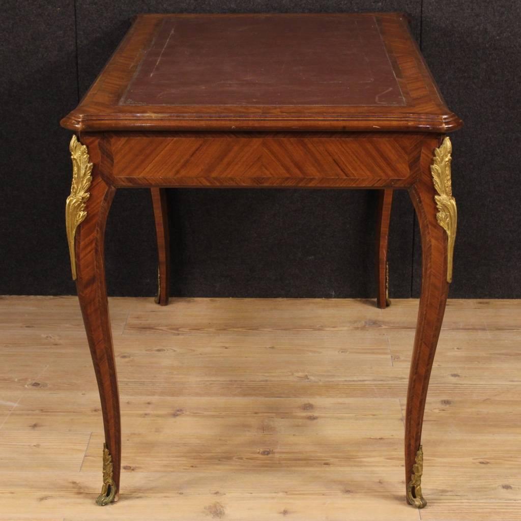 Bronze 20th Century French Writing Desk in Rosewood