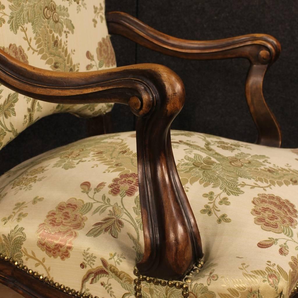 20th Century Pair of Italian Armchairs in Fabric In Excellent Condition In Vicoforte, Piedmont