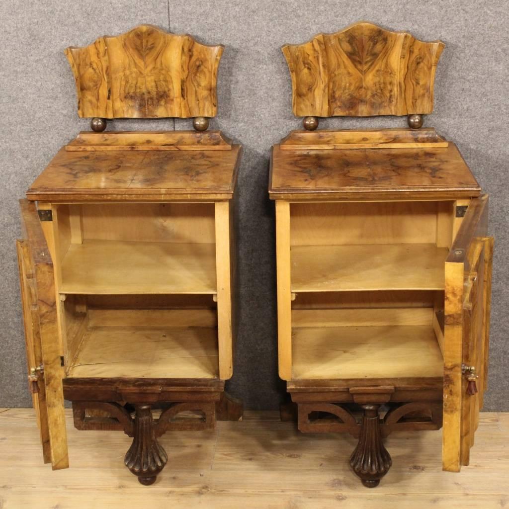20th Century Pair of Italian Bedside Tables in Art Deco Style 4
