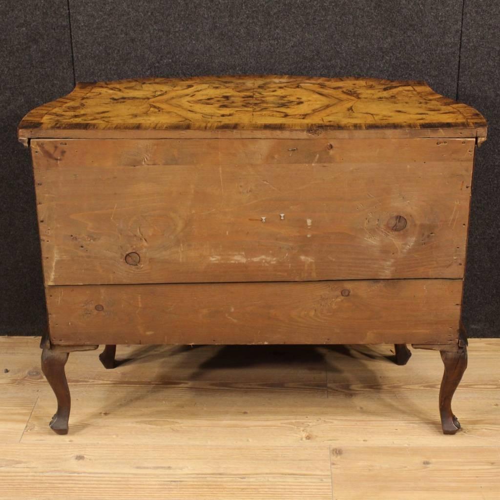 20th Century Small Venetian Dresser Carved in Walnut and Burl 1