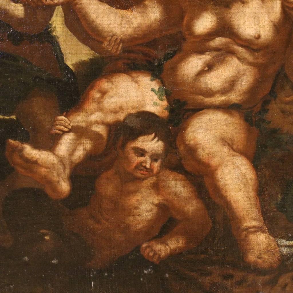 18th Century, Italian Bacchanal Painting Oil on Canvas 1