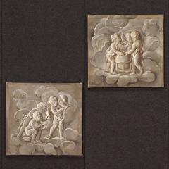 19th Century French Painting "Allegory of Sculpture with Little Angels"