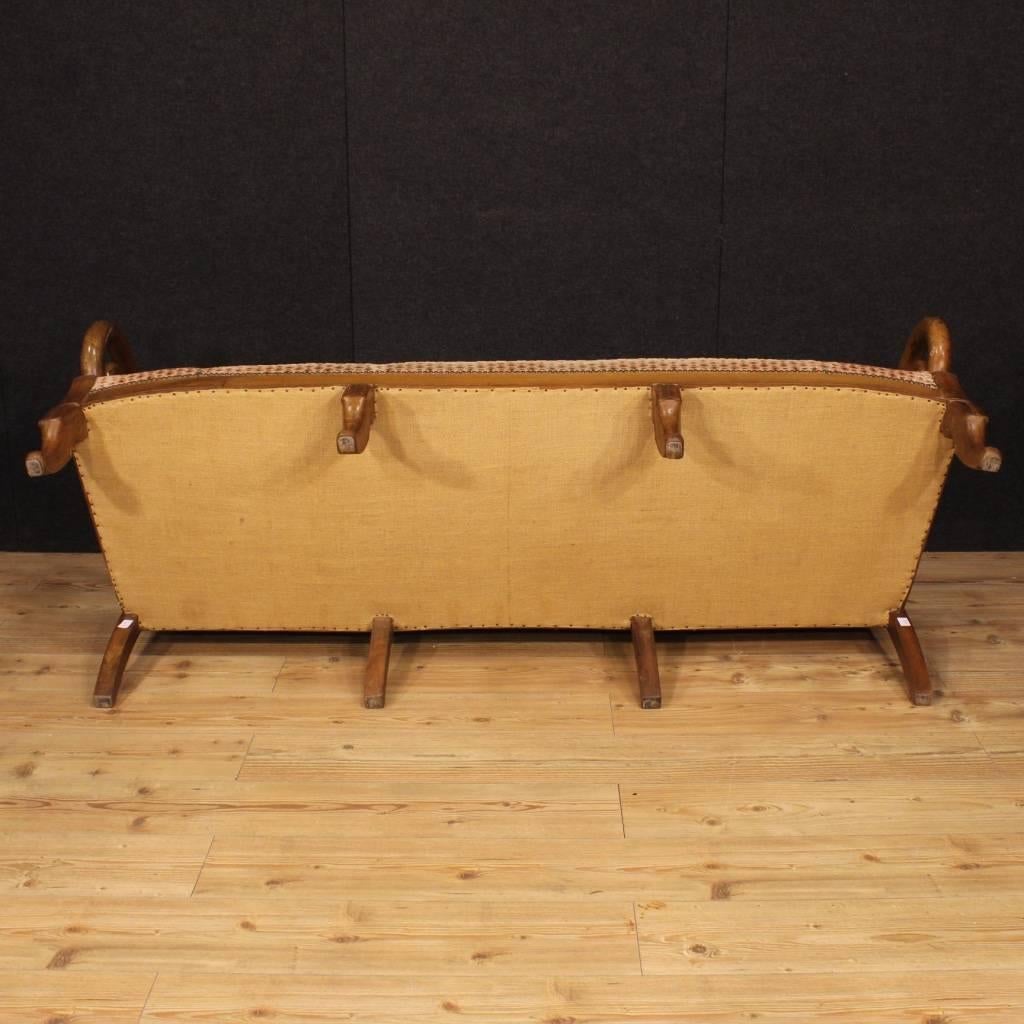 19th Century French Sofa in Restoration Style in Walnut 5