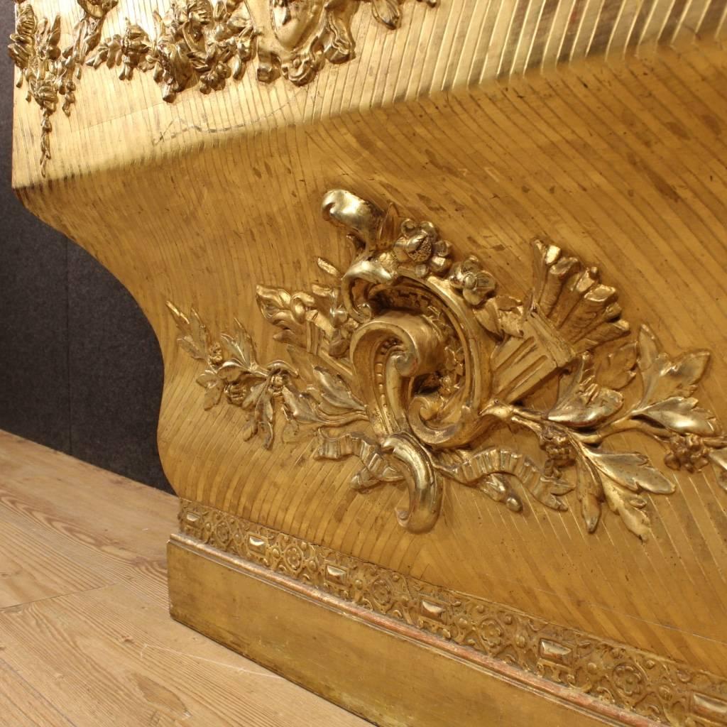 19th Century Spanish Gilt Console Table with Marble Top 3