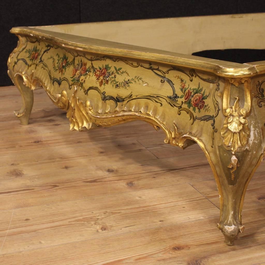 20th Century Venetian Lacquered and Gilt Single Bed 1