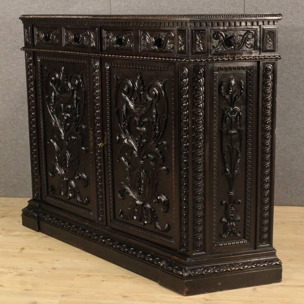 Wood 20th Century Italian Sideboard in Renaissance Style