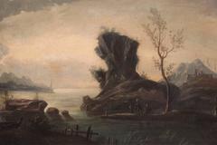 18th Century French Painting Seascape with Figures