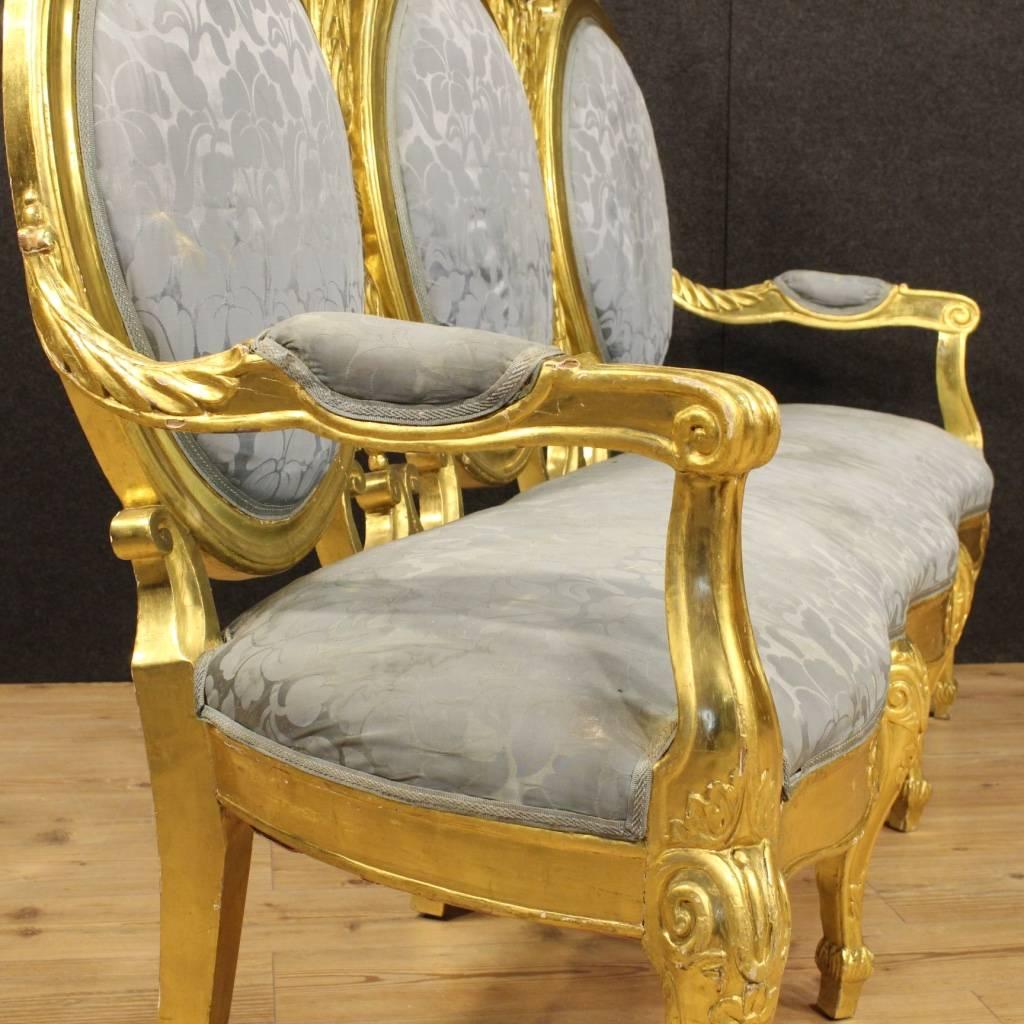 Gilt 20th Century Italian Golden Sofa