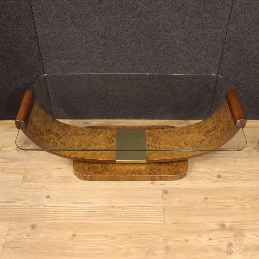 20th Century Italian Coffee Table in Art Deco Style with Glass Top 5