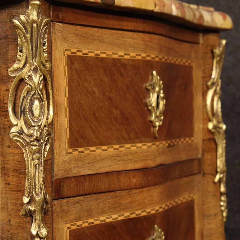 20th Century French Inlaid Chest of Drawers with Gilt Bronze 1