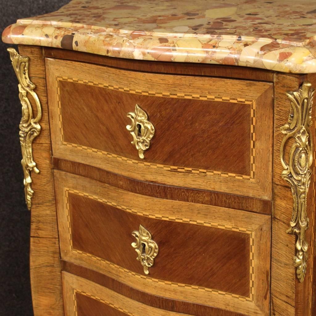 20th Century French Inlaid Chest of Drawers with Gilt Bronze 4