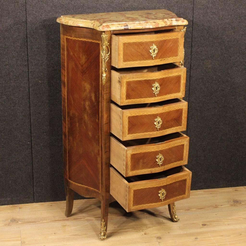 20th Century French Inlaid Chest of Drawers with Gilt Bronze 5