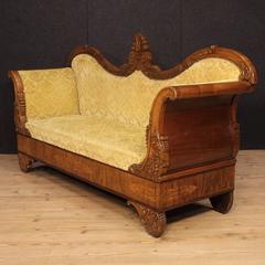 19th Century Antique French Inlaid Sofa in Walnut