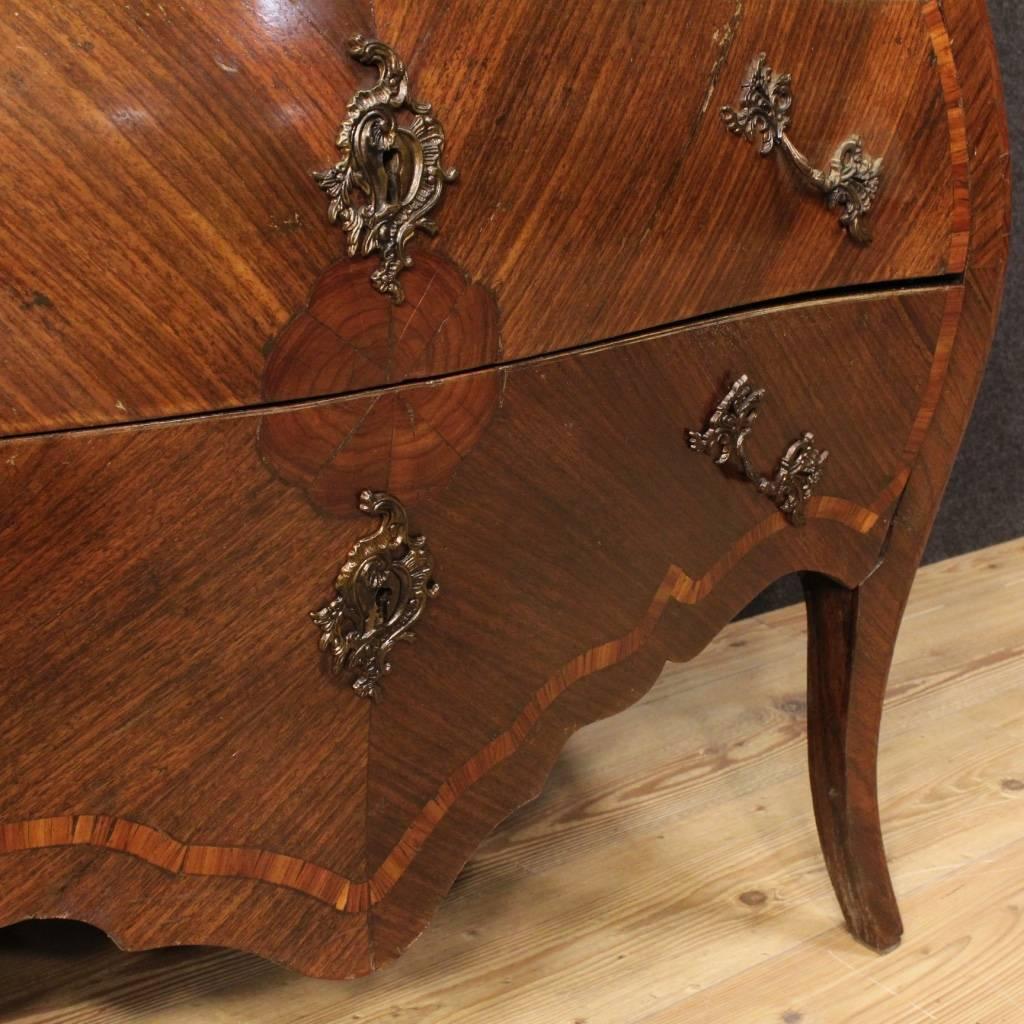 Italian 20th Century Inlaid Wood Genoese Trumeau, 1930 For Sale