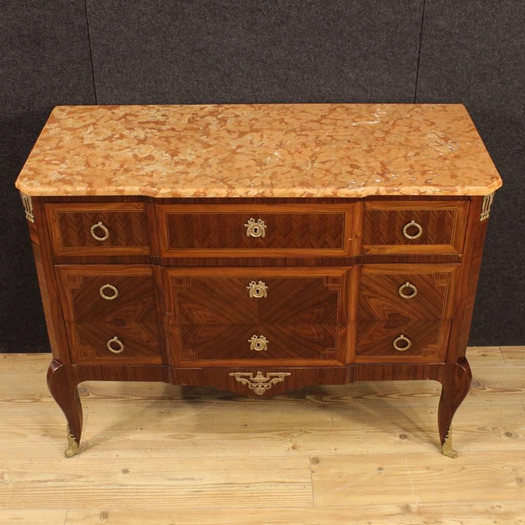 20th Century French Inlaid Dresser with Marble Top 5
