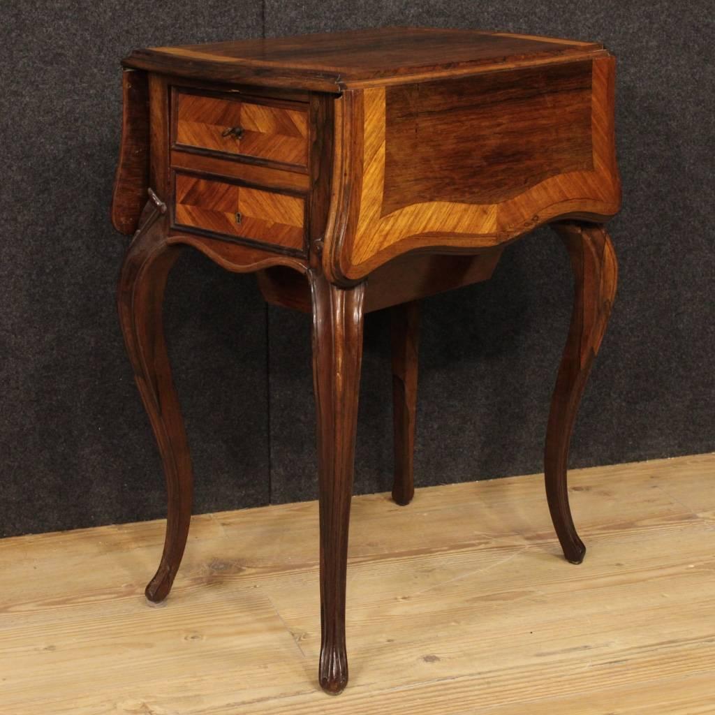 19th Century French Side Table in Rosewood In Fair Condition In Vicoforte, Piedmont