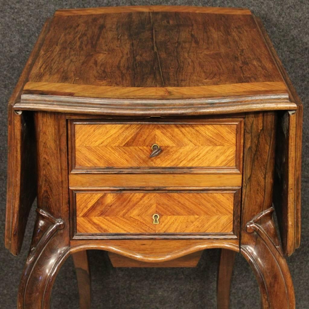 Palisander 19th Century French Side Table in Rosewood