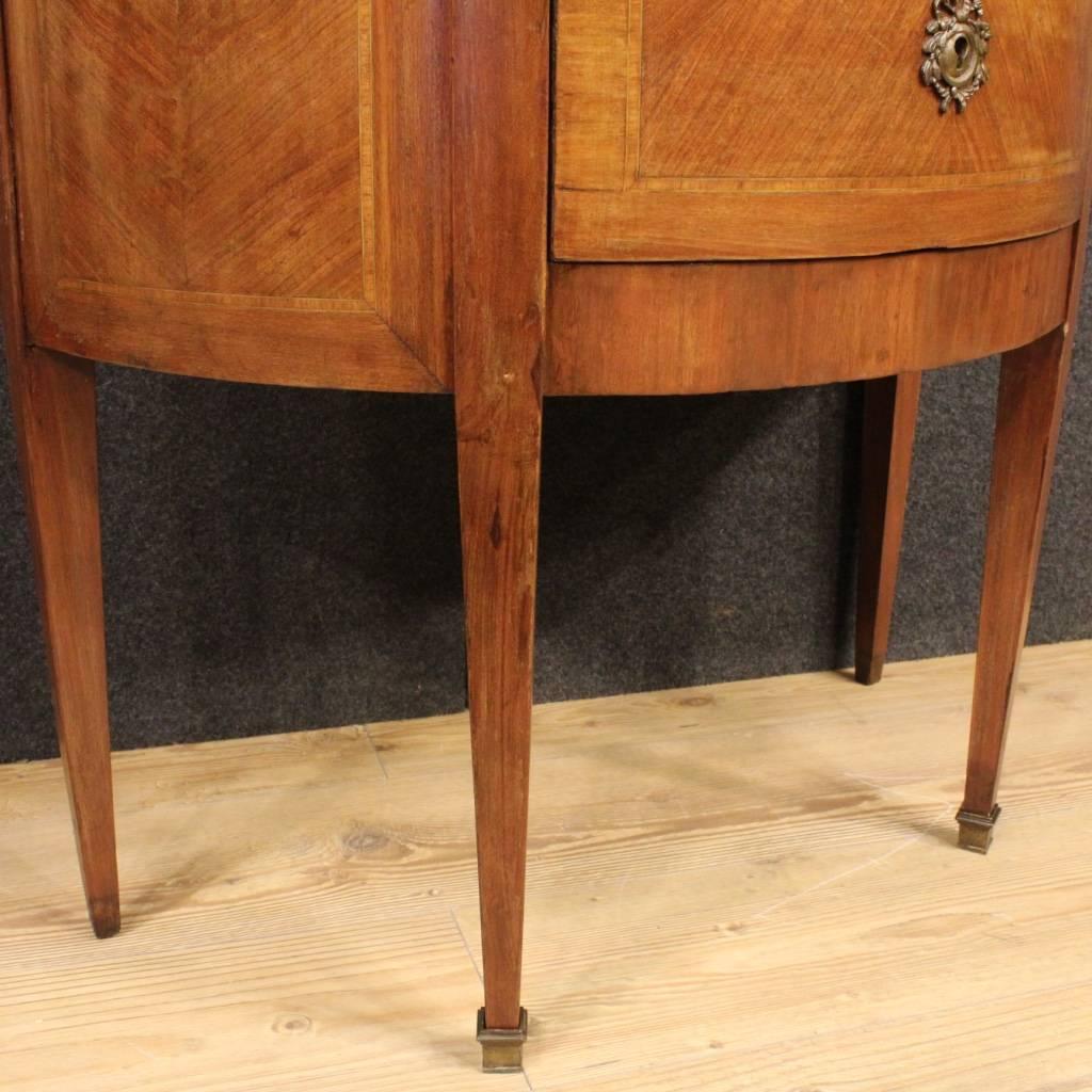 20th Century French Demilune Dresser in Louis XVI Style with Marble Top 2