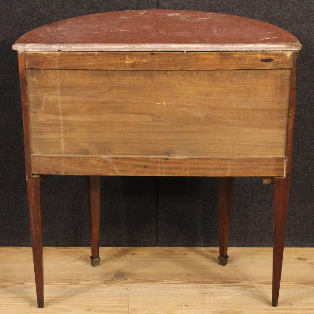 20th Century French Demilune Dresser in Louis XVI Style with Marble Top 5