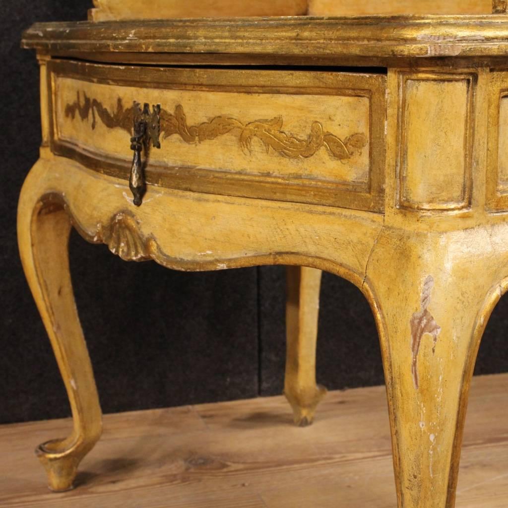 20th Century Spanish Lacquered and Gilt Nightstand in Wood 2