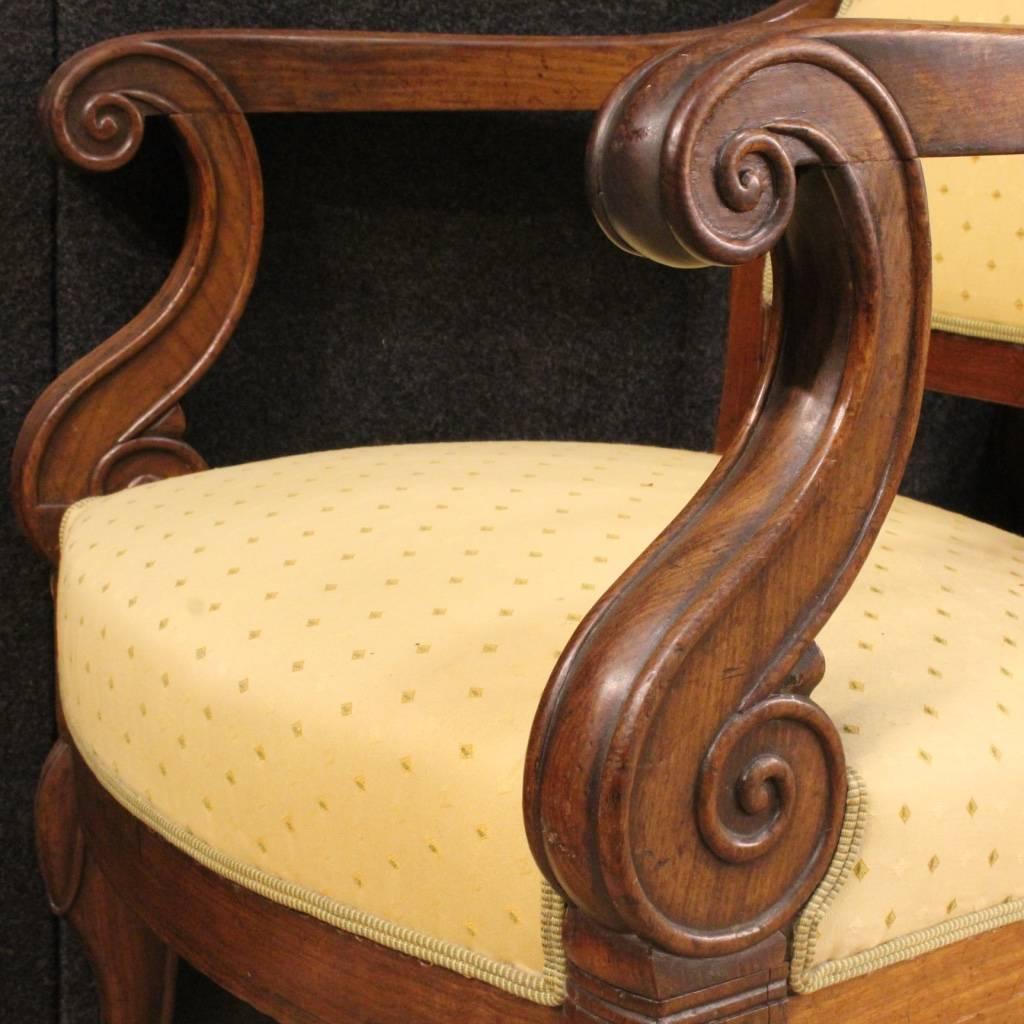 19th Century Pair of French Armchairs in Empire Style In Good Condition In Vicoforte, Piedmont