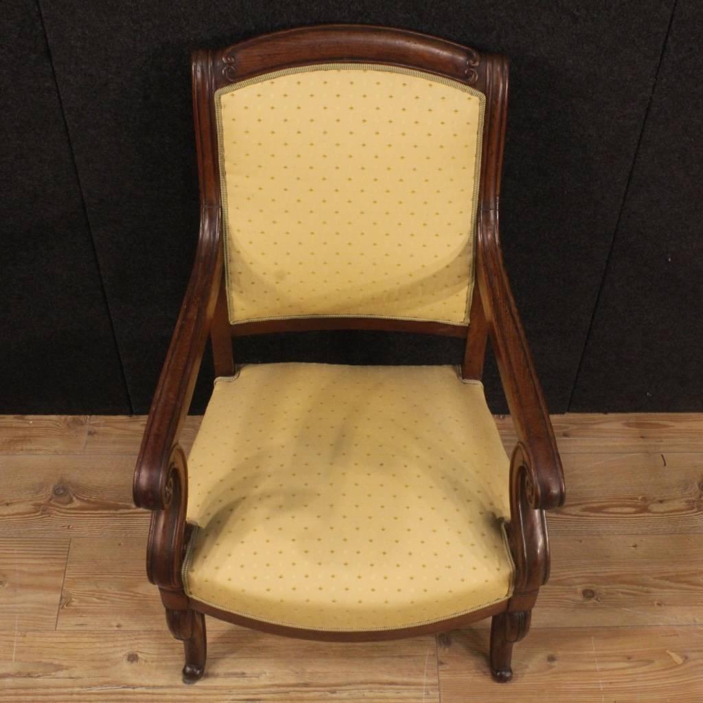 19th Century Pair of French Armchairs in Empire Style 4