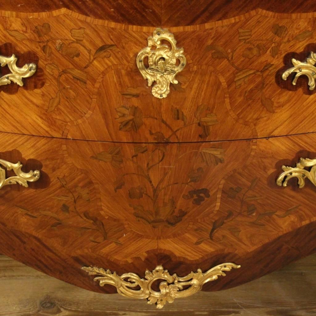 20th Century French Inlaid Dresser in Louis XV Style With Marble Top 3