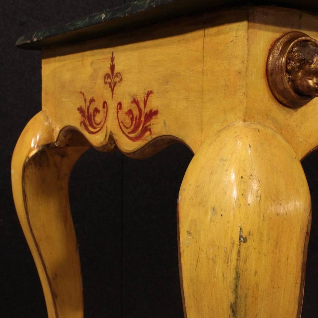 20th Century Italian Lacquered, Painted and Gilt Side Table 1