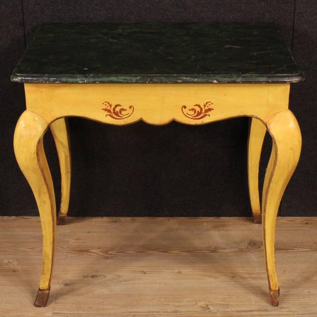 20th Century Italian Lacquered, Painted and Gilt Side Table 3