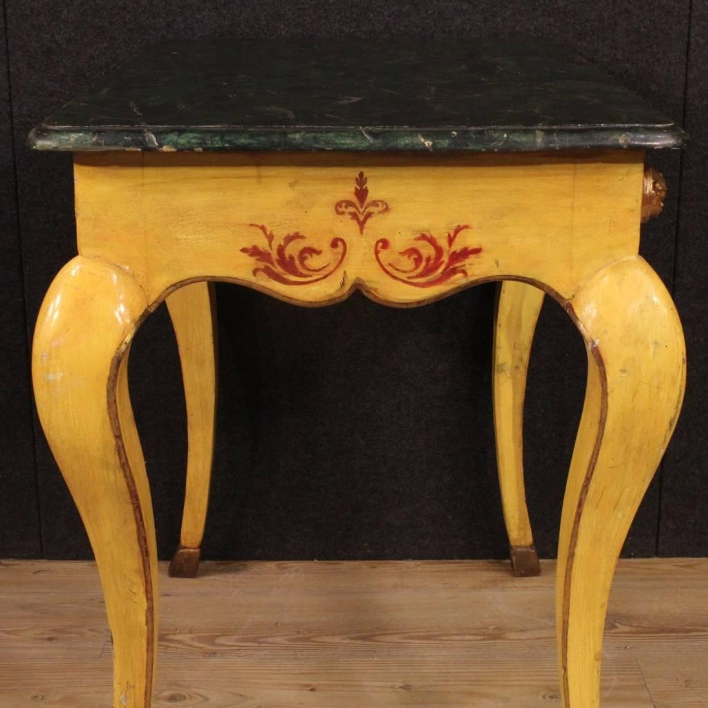 20th Century Italian Lacquered, Painted and Gilt Side Table 6