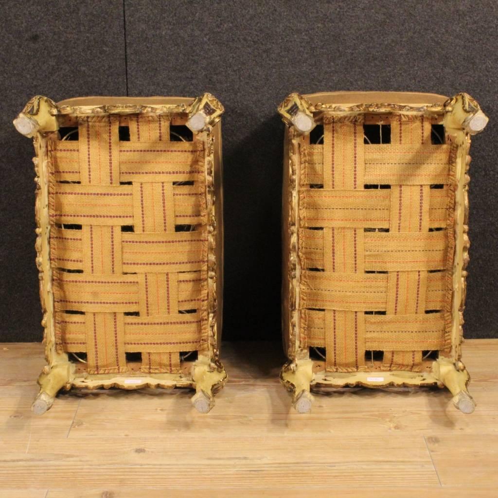 20th Century Pair of Spanish Lacquered and Gilt Footstools 6